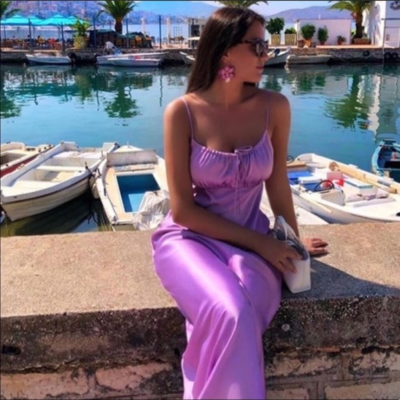 Last 1🔥 NWT Zara lilac purple satin dress - Picture 7 of 14